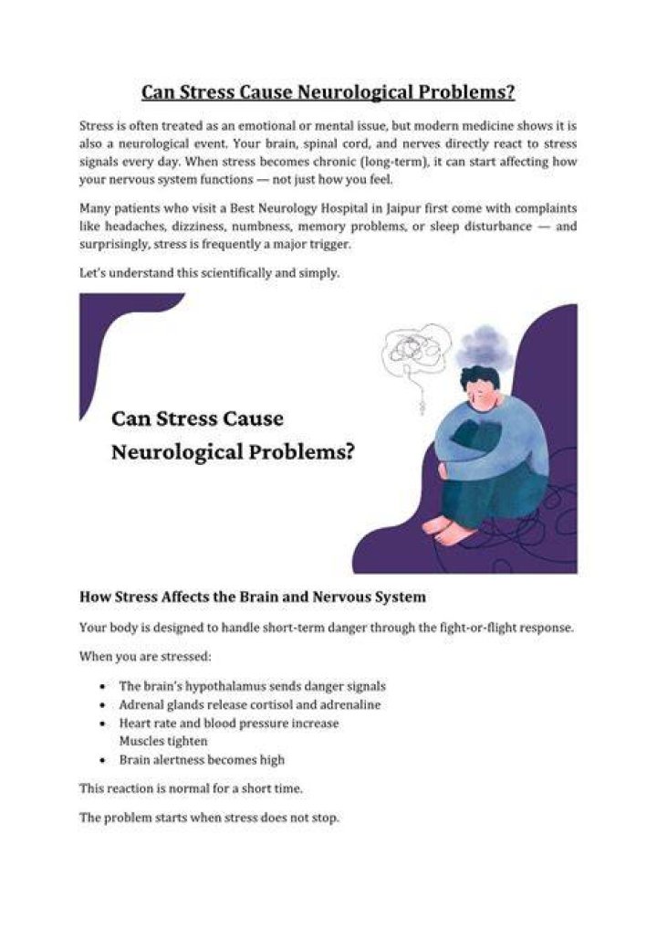 Can extreme stress cause neurological problems?