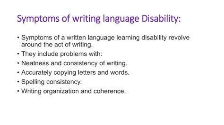 What are some writing disabilities?